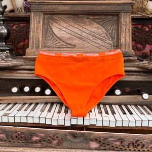 Gymshark orange high waist bikini bottom with mesh waist detailing,‎ L-XL